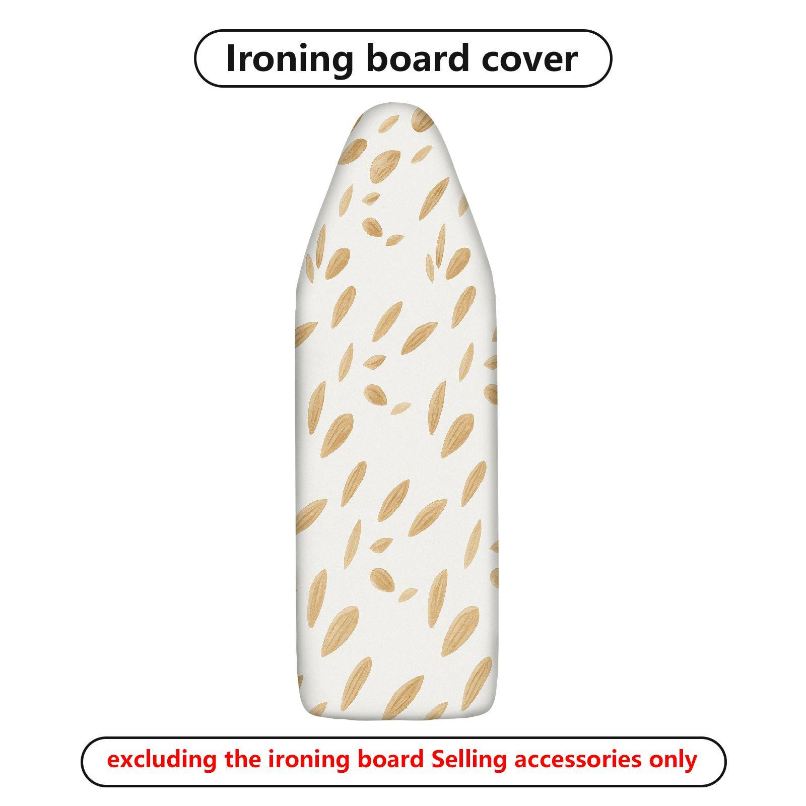 1-Piece Leaf Pattern Beige Decorative  Ironing Board Cover, Universal Size, Without Board