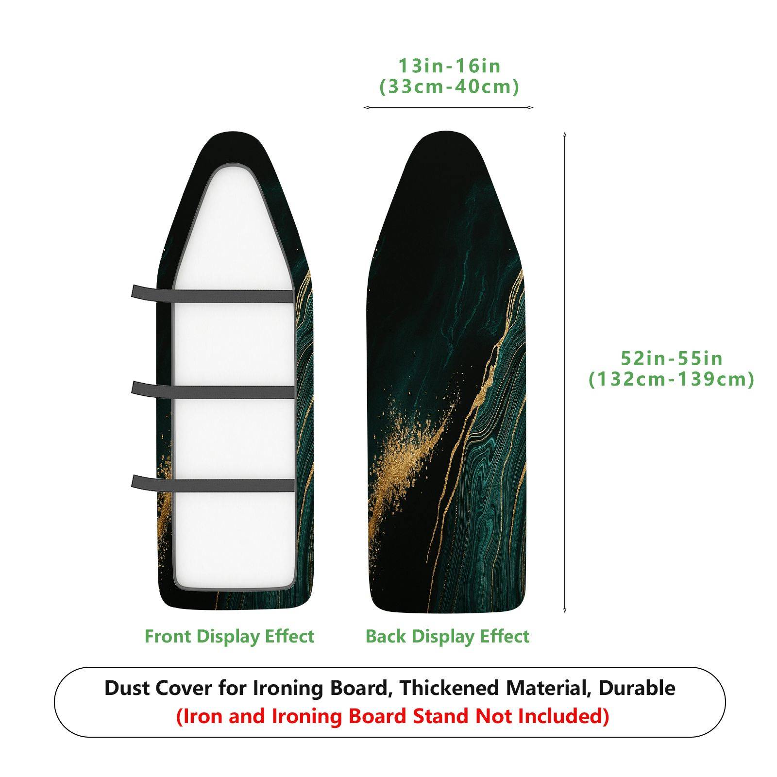 1-Piece Black Gold Abstract Art  Ironing Board Cover, Universal Size, Without Board