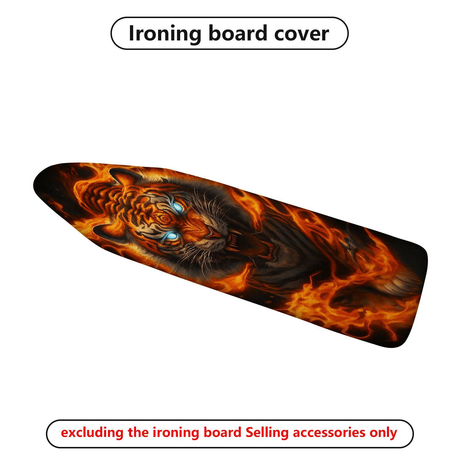 1-Piece Fire Tiger Animal Artistic  Ironing Board Cover, Universal Size, Without Board