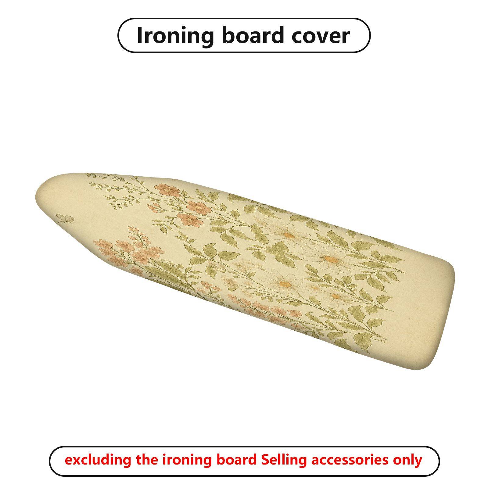 1-Piece Floral Pattern Beige Green  Ironing Board Cover, Universal Size, Without Board