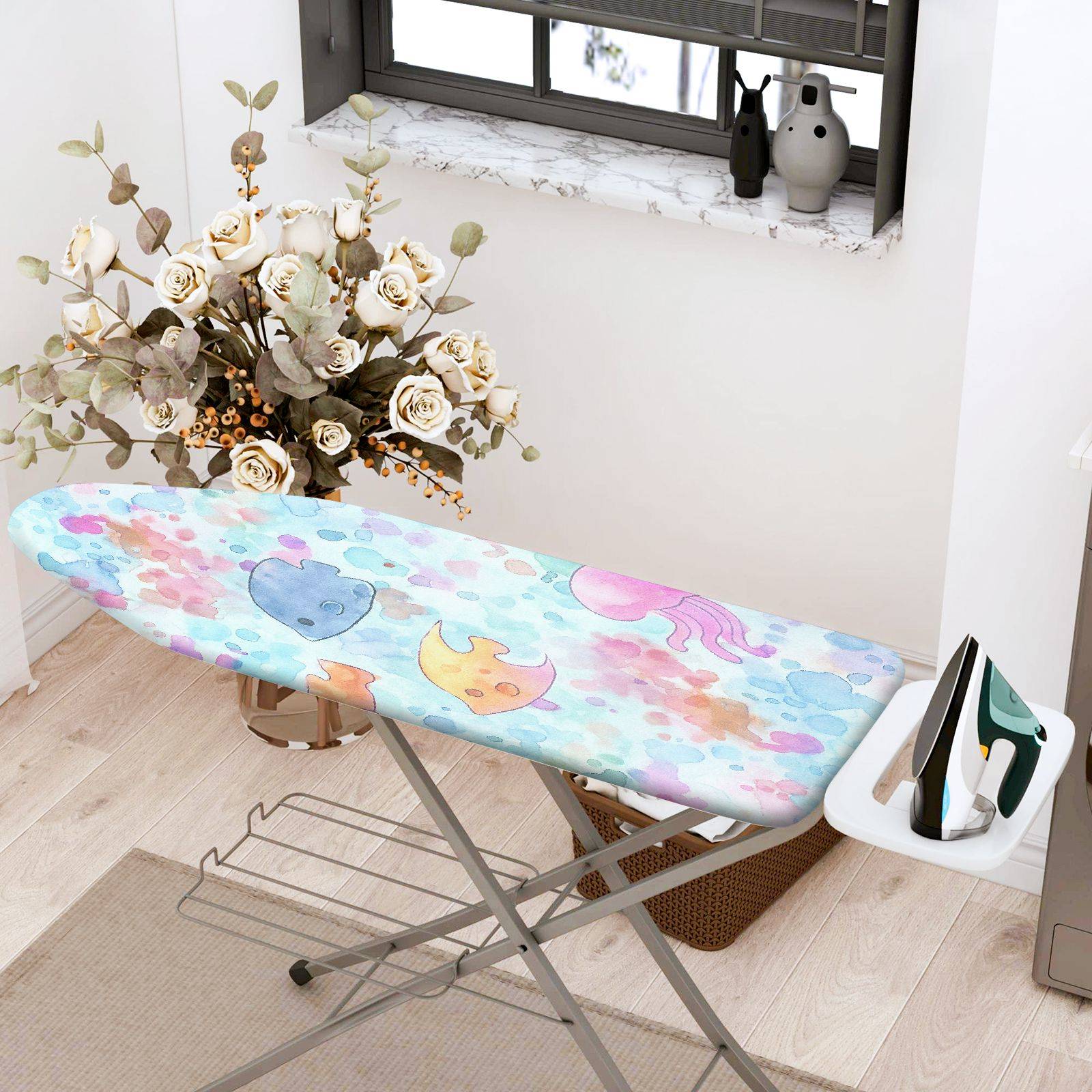 1-Piece Ocean Sea Animal  Ironing Board Cover, Universal Size, Without Board