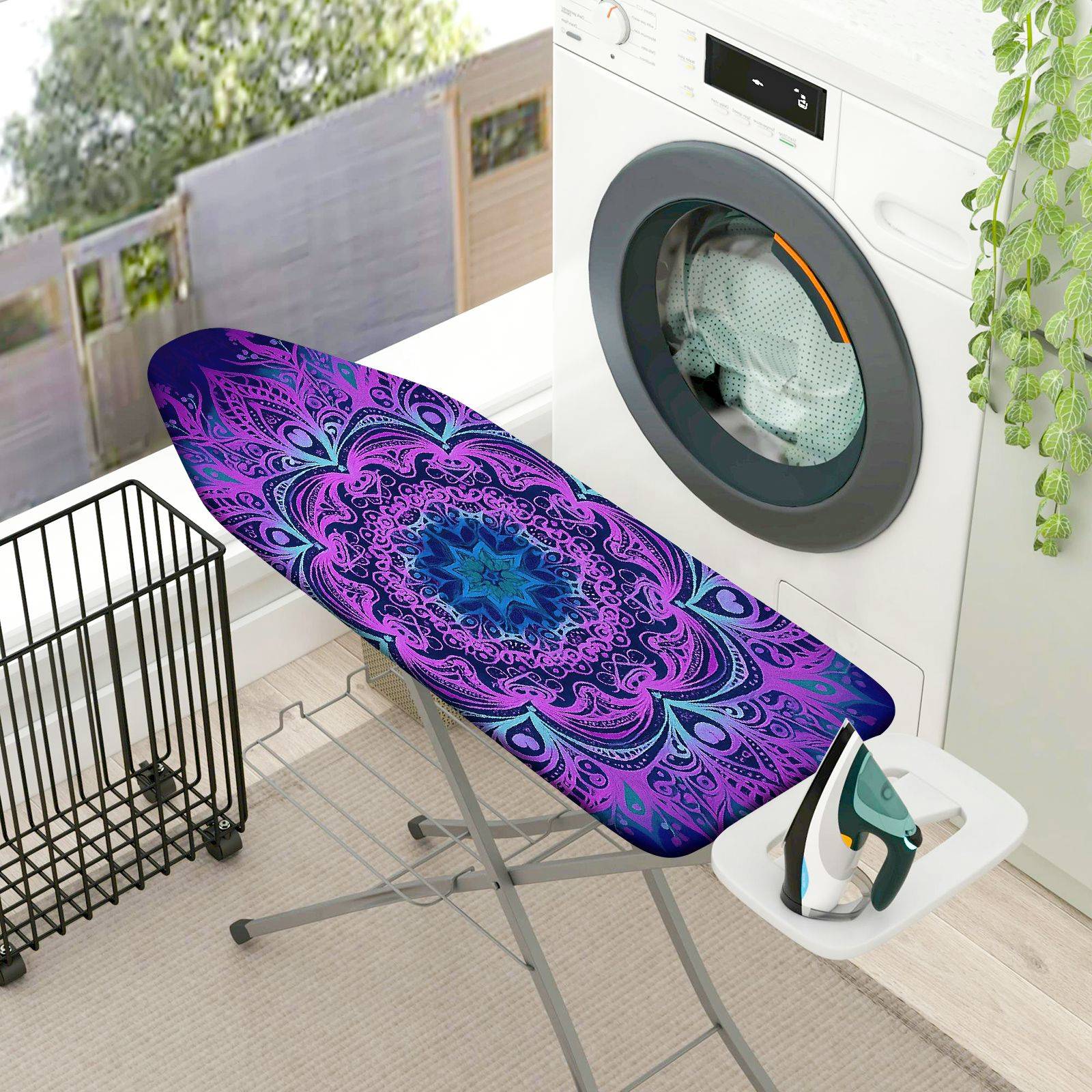 1-Piece Mandala Psychedelic Abstract  Ironing Board Cover, Universal Size, Without Board