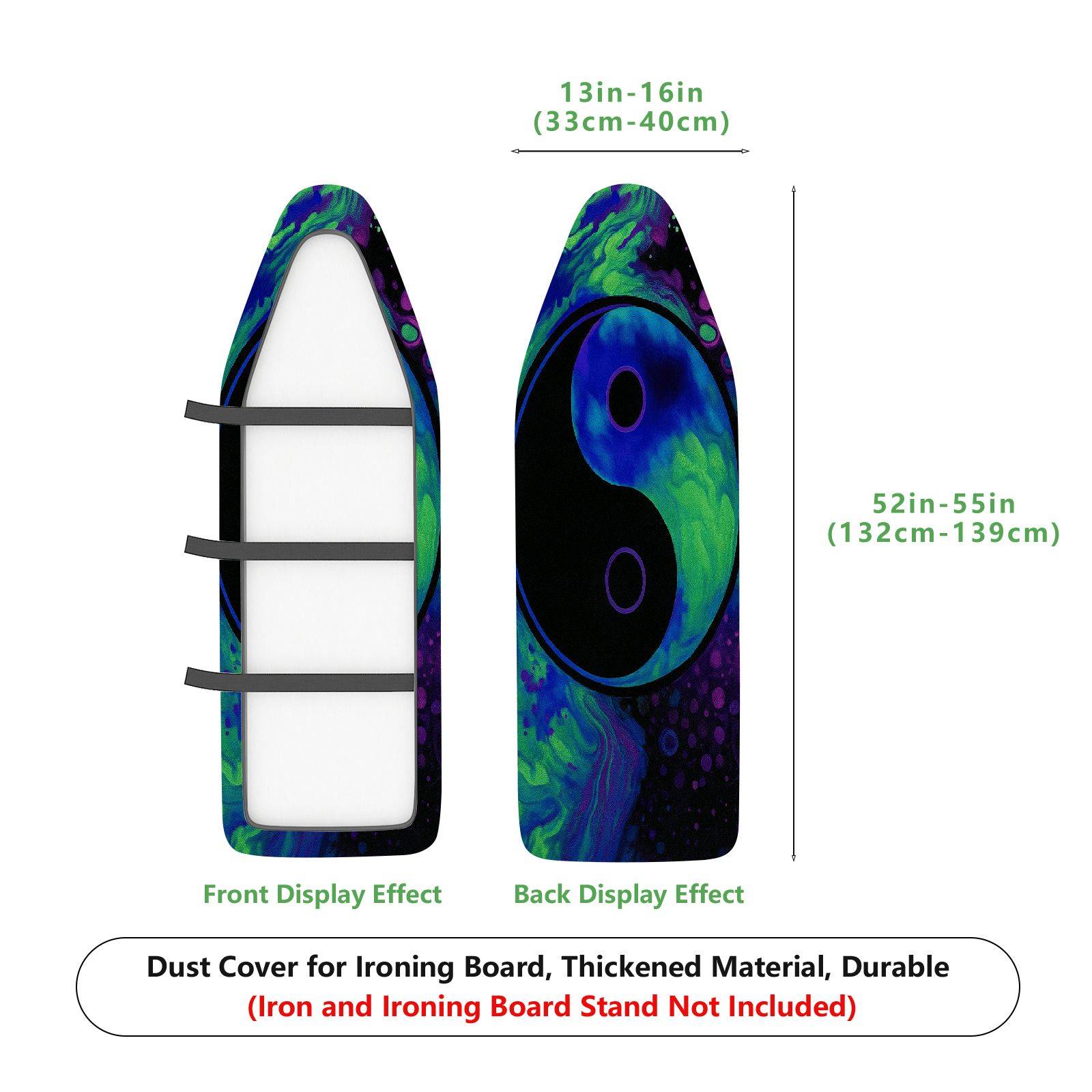 1-Piece Yin Yang Abstract Pattern Colorful  Ironing Board Cover, Universal Size, Without Board