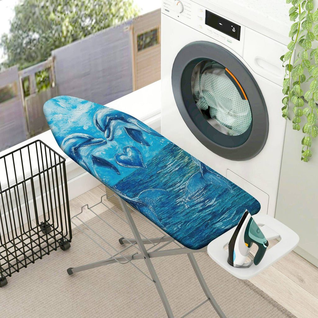 1-Piece Ocean Wave Art Pattern Blue  Ironing Board Cover, Universal Size, Without Board