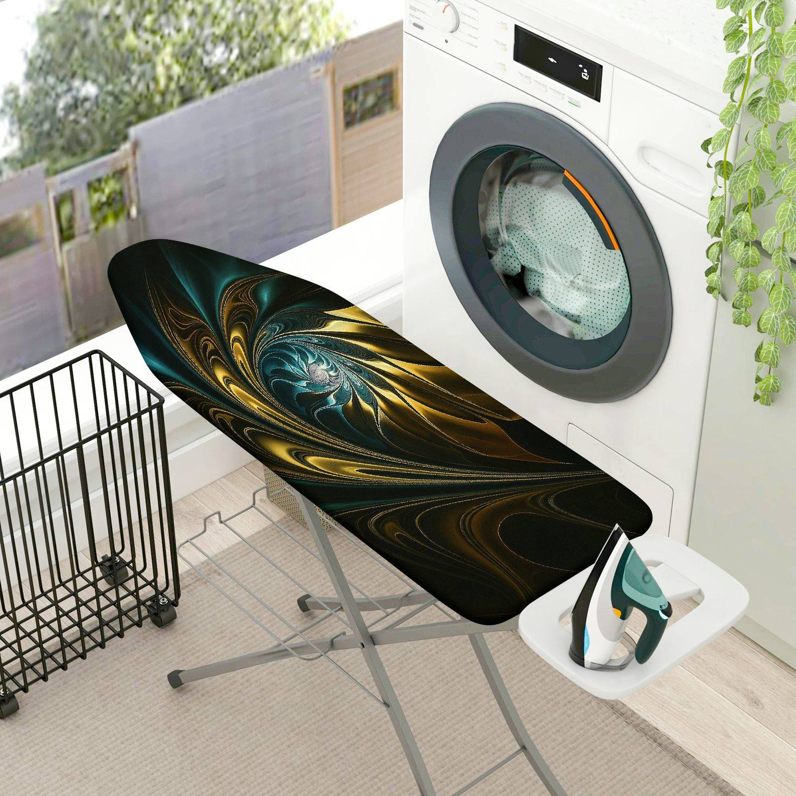 1-Piece Abstract Swirl Design Artistic  Ironing Board Cover, Universal Size, Without Board