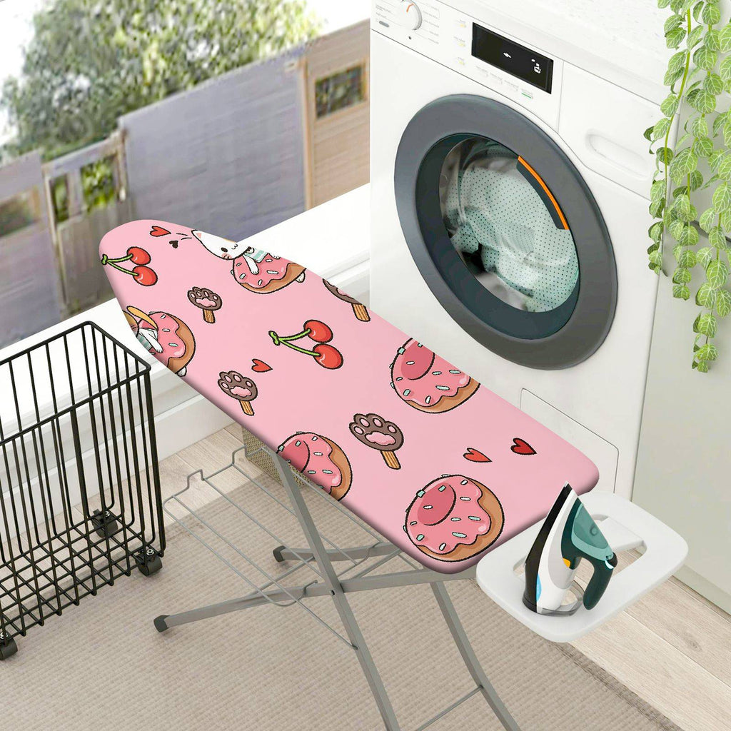 1-Piece Pink  Donut Cherry  Ironing Board Cover, Universal Size, Without Board