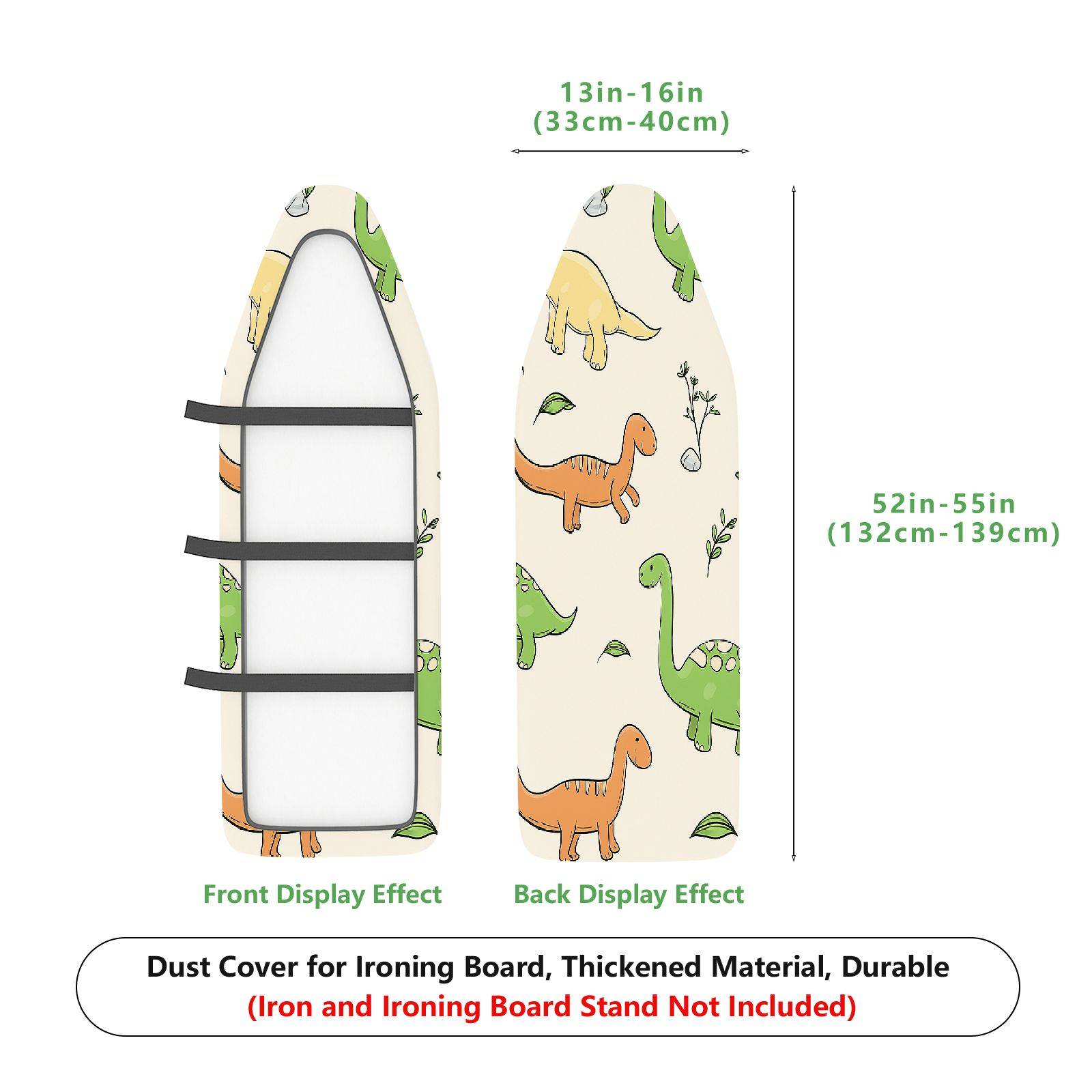 1-Piece Dinosaur  Animal Green  Ironing Board Cover, Universal Size, Without Board