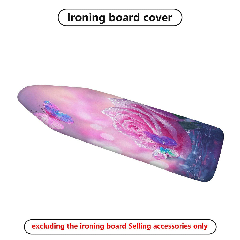 1-Piece Rose Butterfly Pink  Ironing Board Cover, Universal Size, Without Board