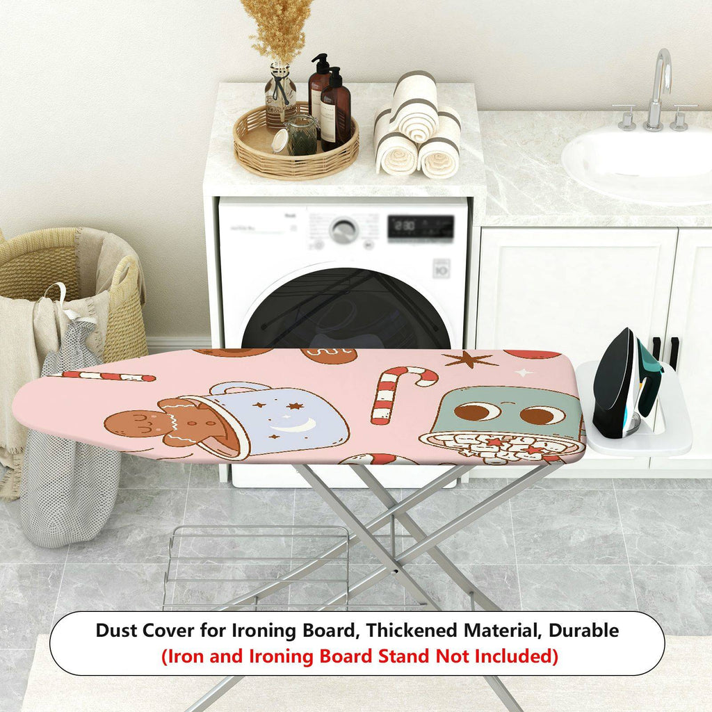 1-Piece Gingerbread Candy Cane Christmas  Ironing Board Cover, Universal Size, Without Board