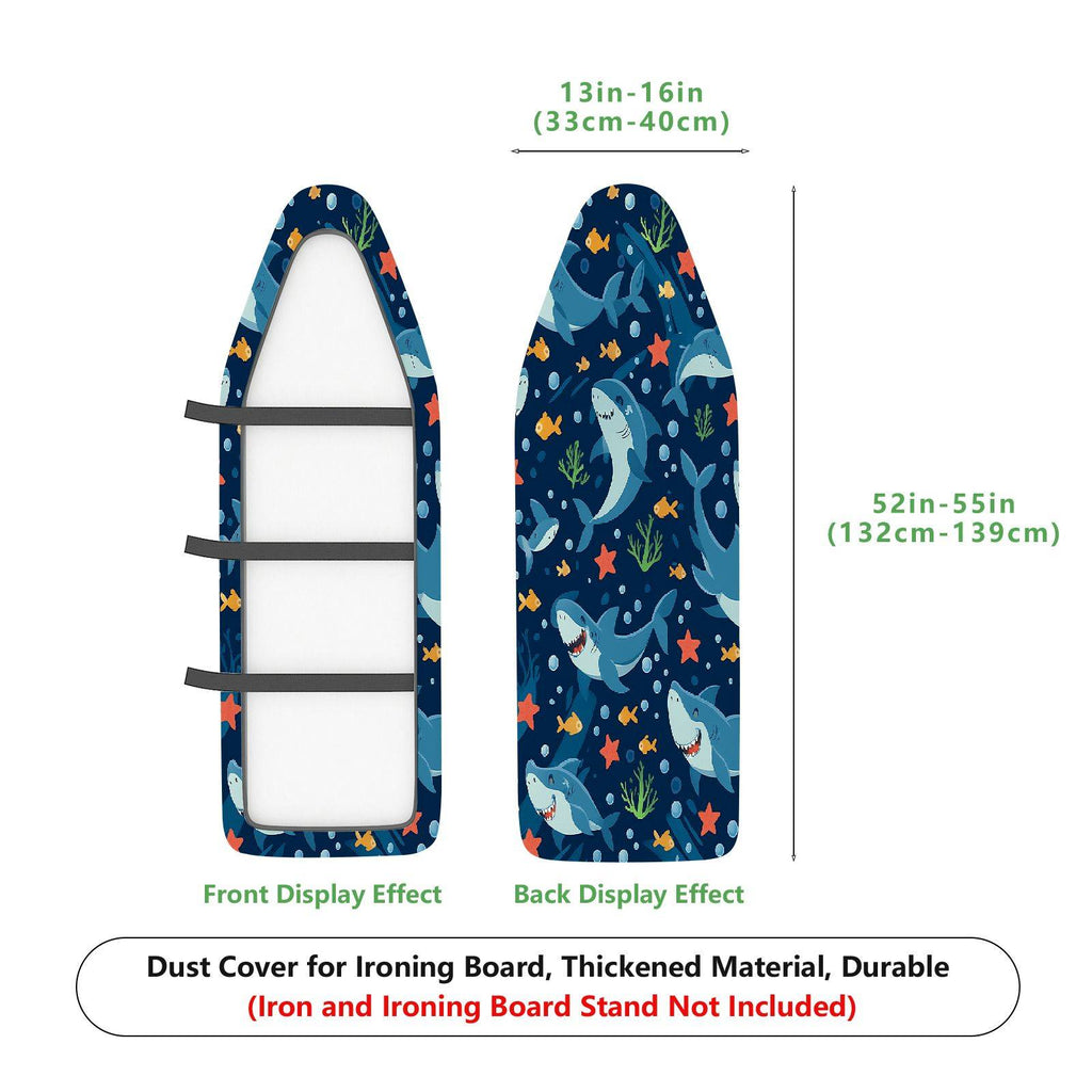 1-Piece Shark Ocean Fish  Ironing Board Cover, Universal Size, Without Board