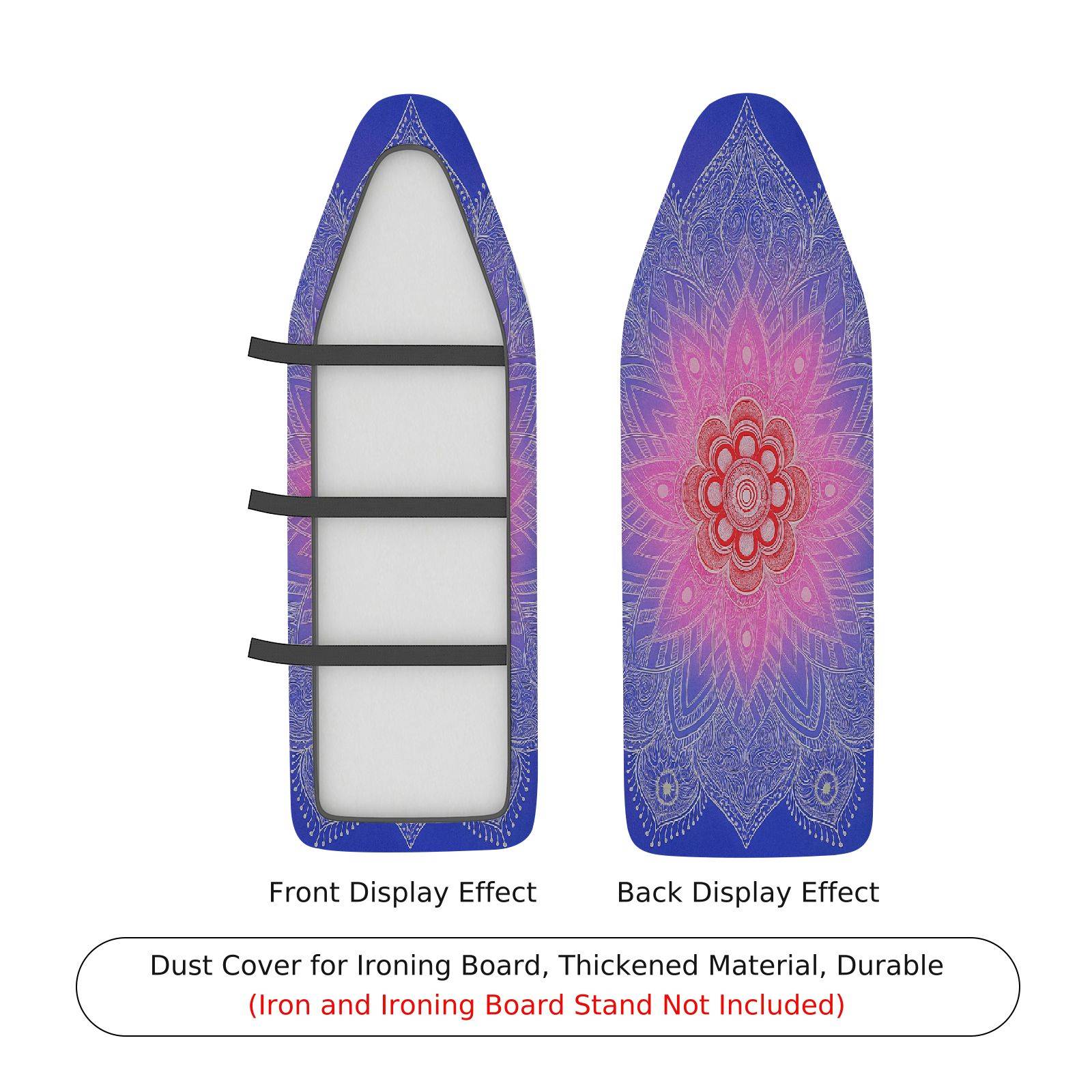 1-Piece Mandala Floral Pink  Ironing Board Cover, Universal Size, Without Board
