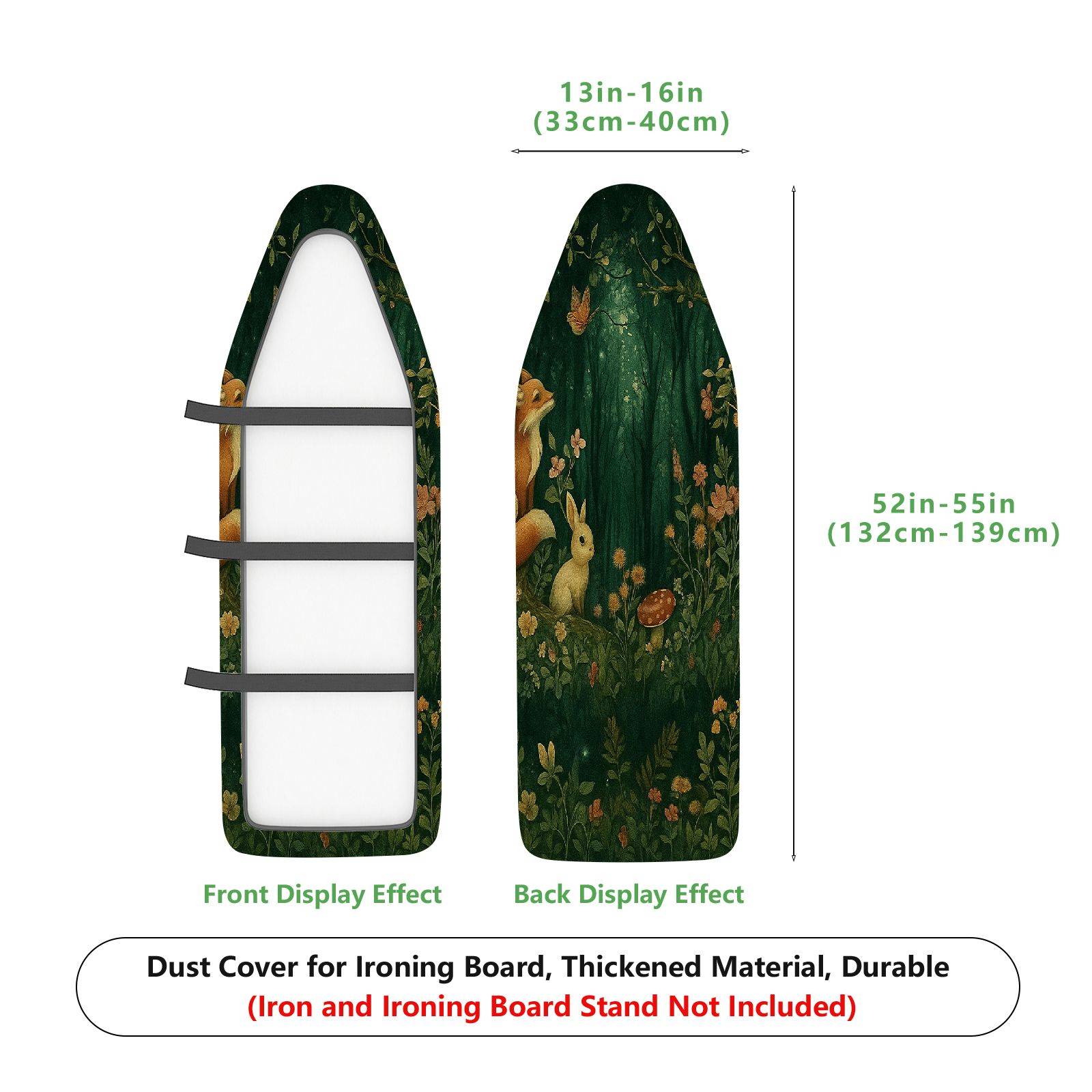 1-Piece Nature Forest Animals  Ironing Board Cover, Universal Size, Without Board