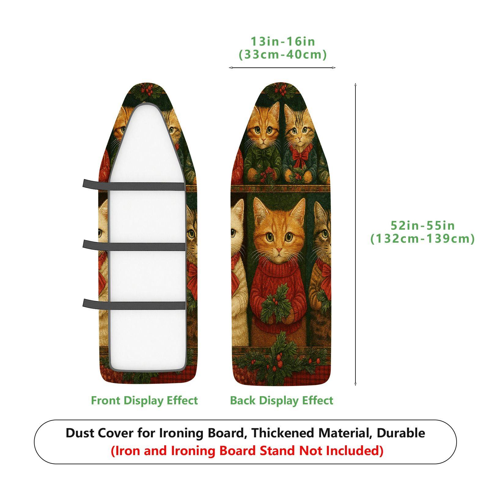 1-Piece Christmas Cat Vintage  Ironing Board Cover, Universal Size, Without Board