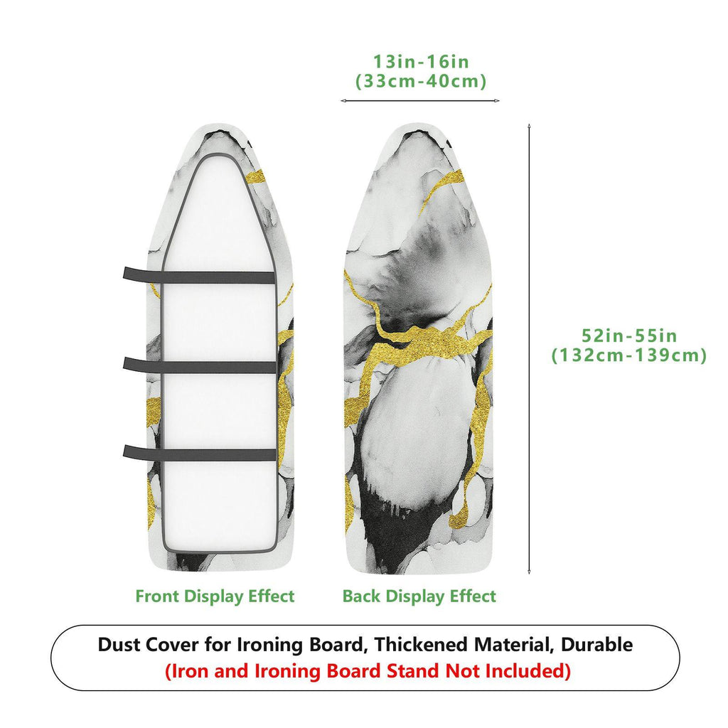 1-Piece Marble Gold Abstract  Ironing Board Cover, Universal Size, Without Board