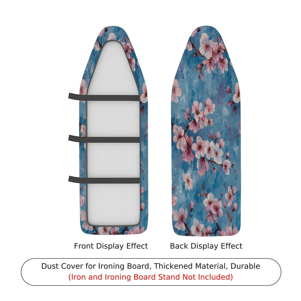 1-Piece Floral Blue Pink Blossom  Ironing Board Cover, Universal Size, Without Board