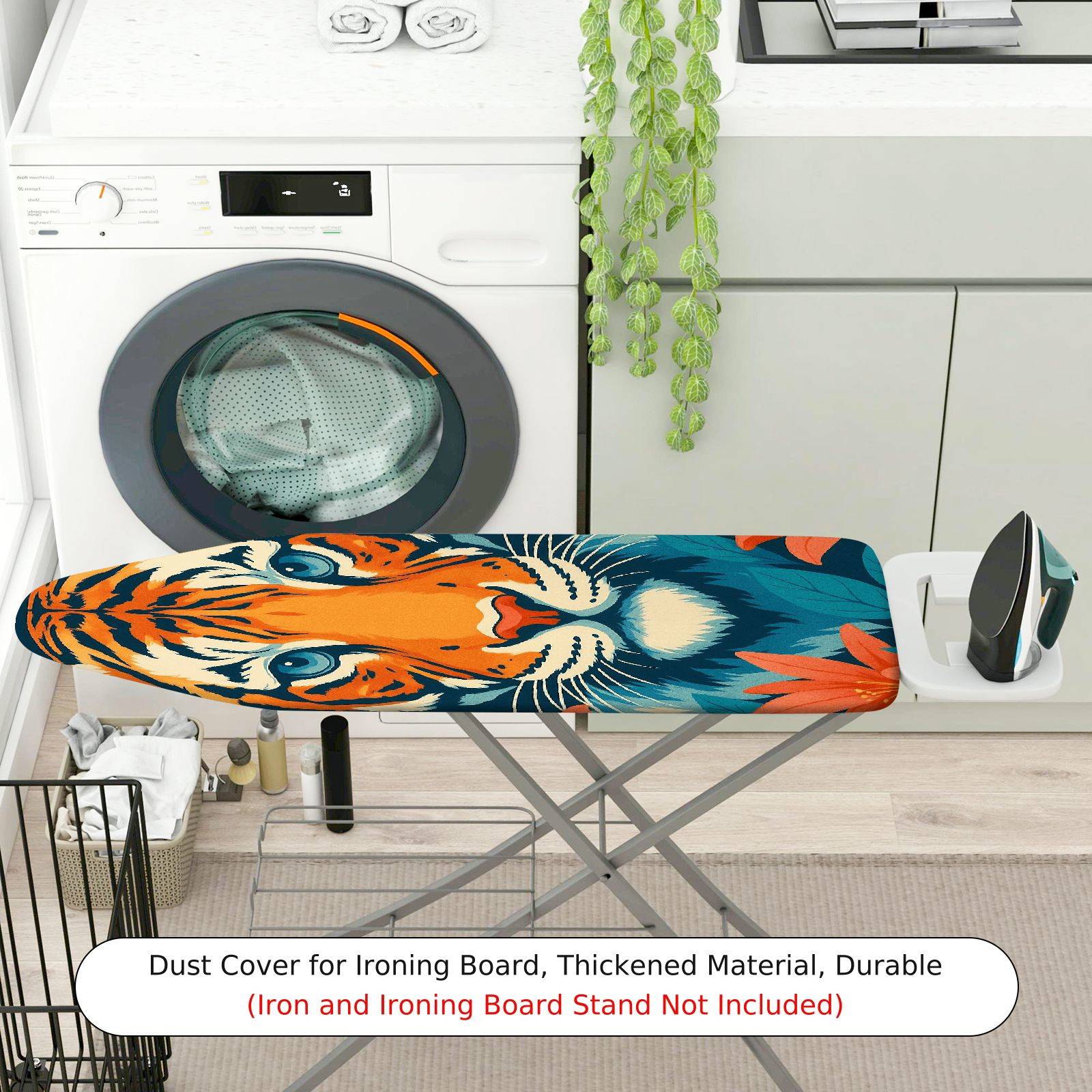 1-Piece Tiger Animal Floral  Ironing Board Cover, Universal Size, Without Board