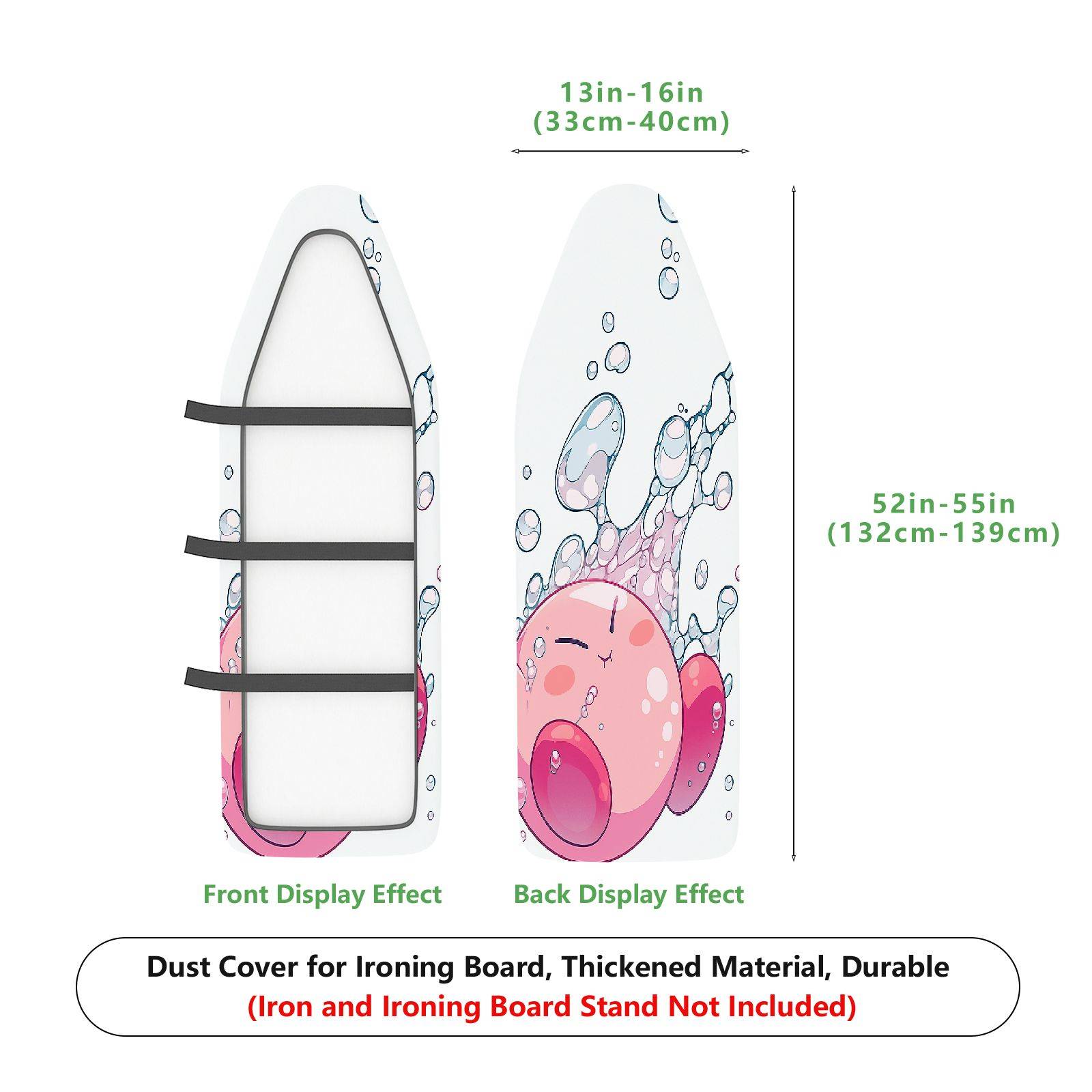 1-Piece Bubbles Cute Pink  Ironing Board Cover, Universal Size, Without Board