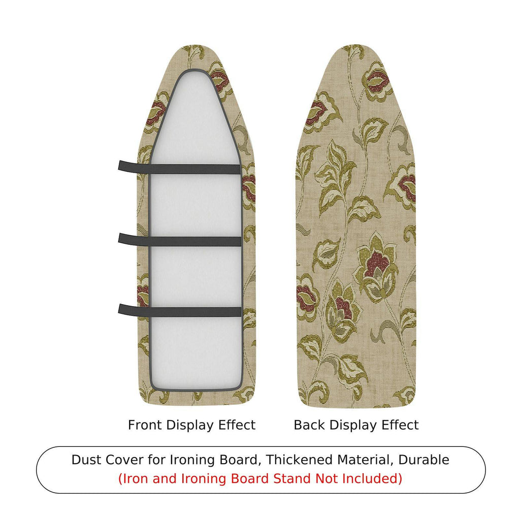1-Piece Floral Beige Green  Ironing Board Cover, Universal Size, Without Board