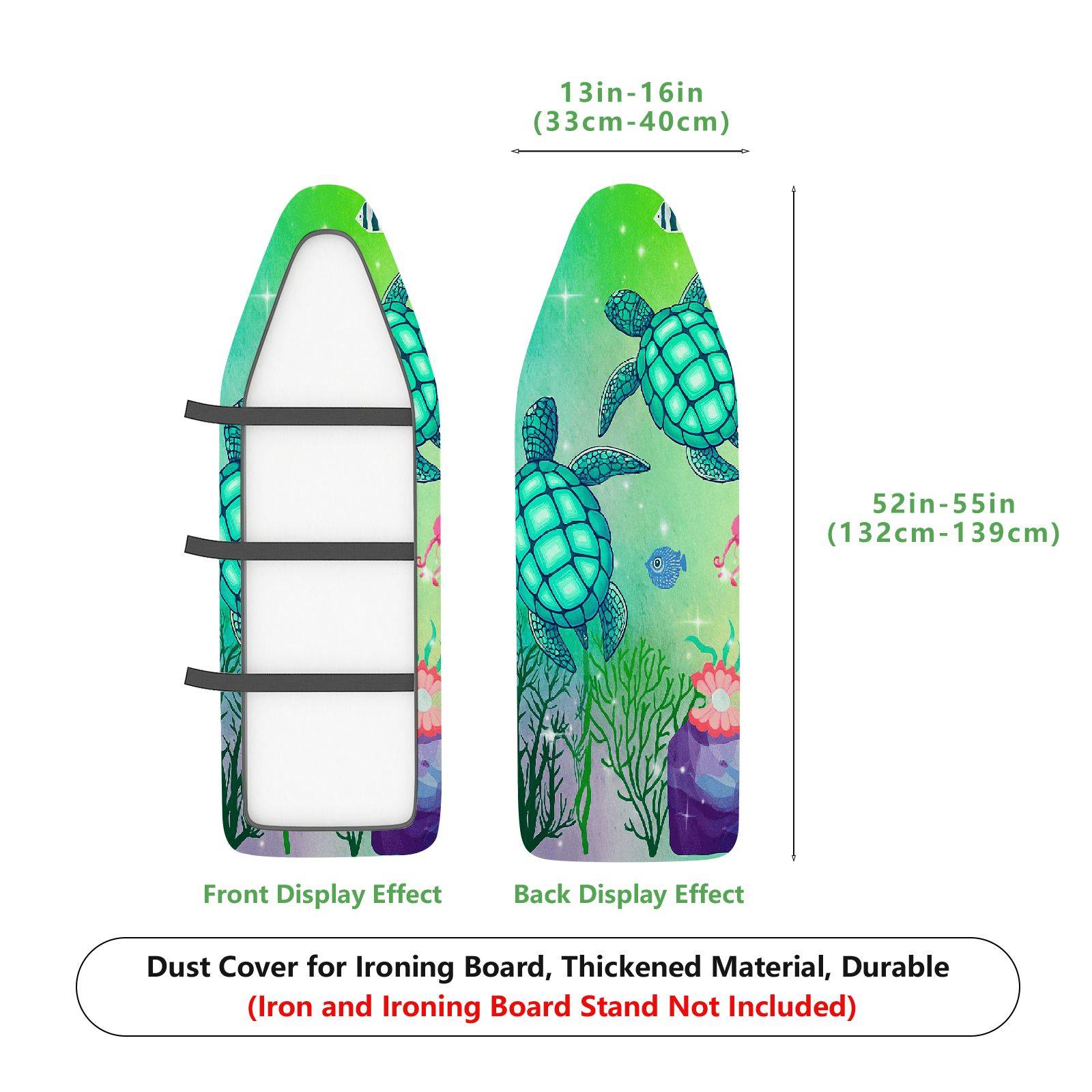1-Piece Sea Turtle Ocean Aquatic Life  Ironing Board Cover, Universal Size, Without Board