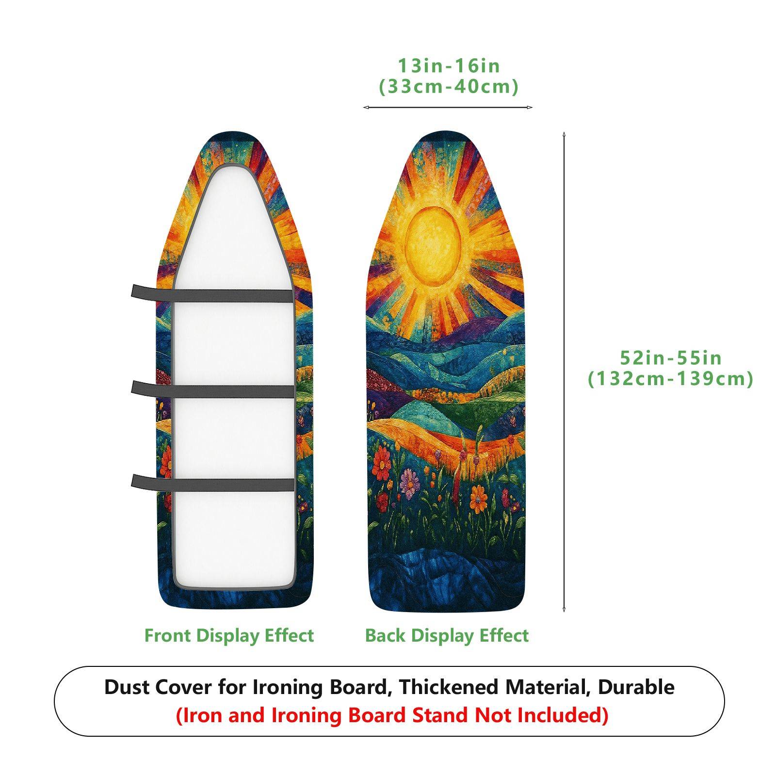1-Piece Sunflower Abstract Artistic  Ironing Board Cover, Universal Size, Without Board