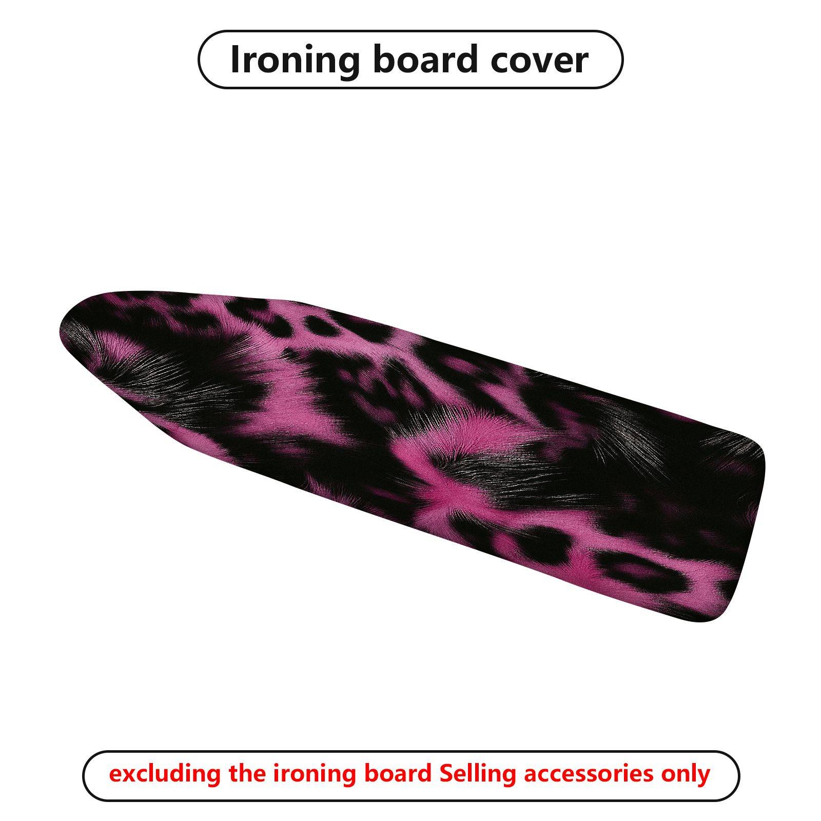 1-Piece Pink Black Leopard Pattern  Ironing Board Cover, Universal Size, Without Board