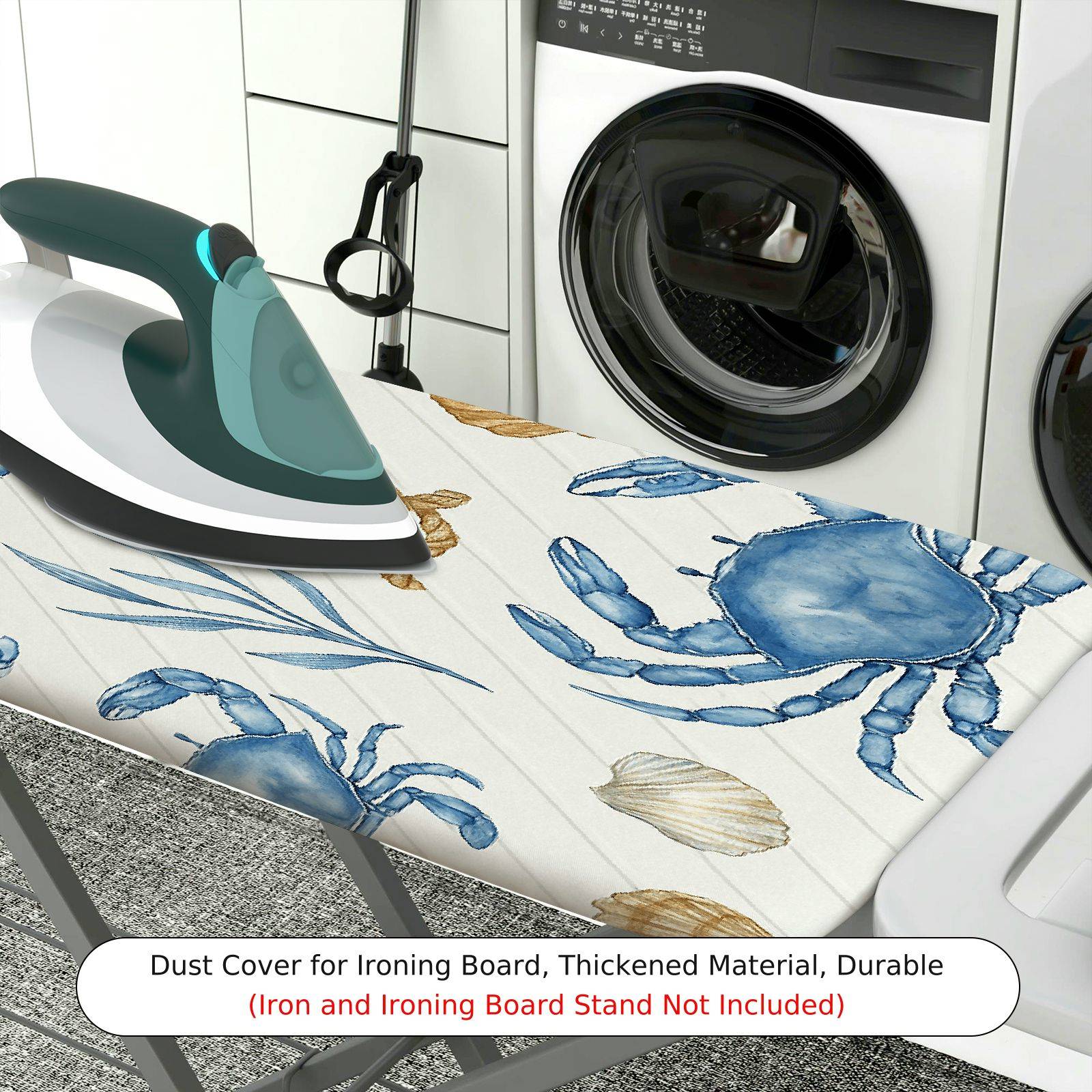 1-Piece Crab Ocean Marine  Ironing Board Cover, Universal Size, Without Board