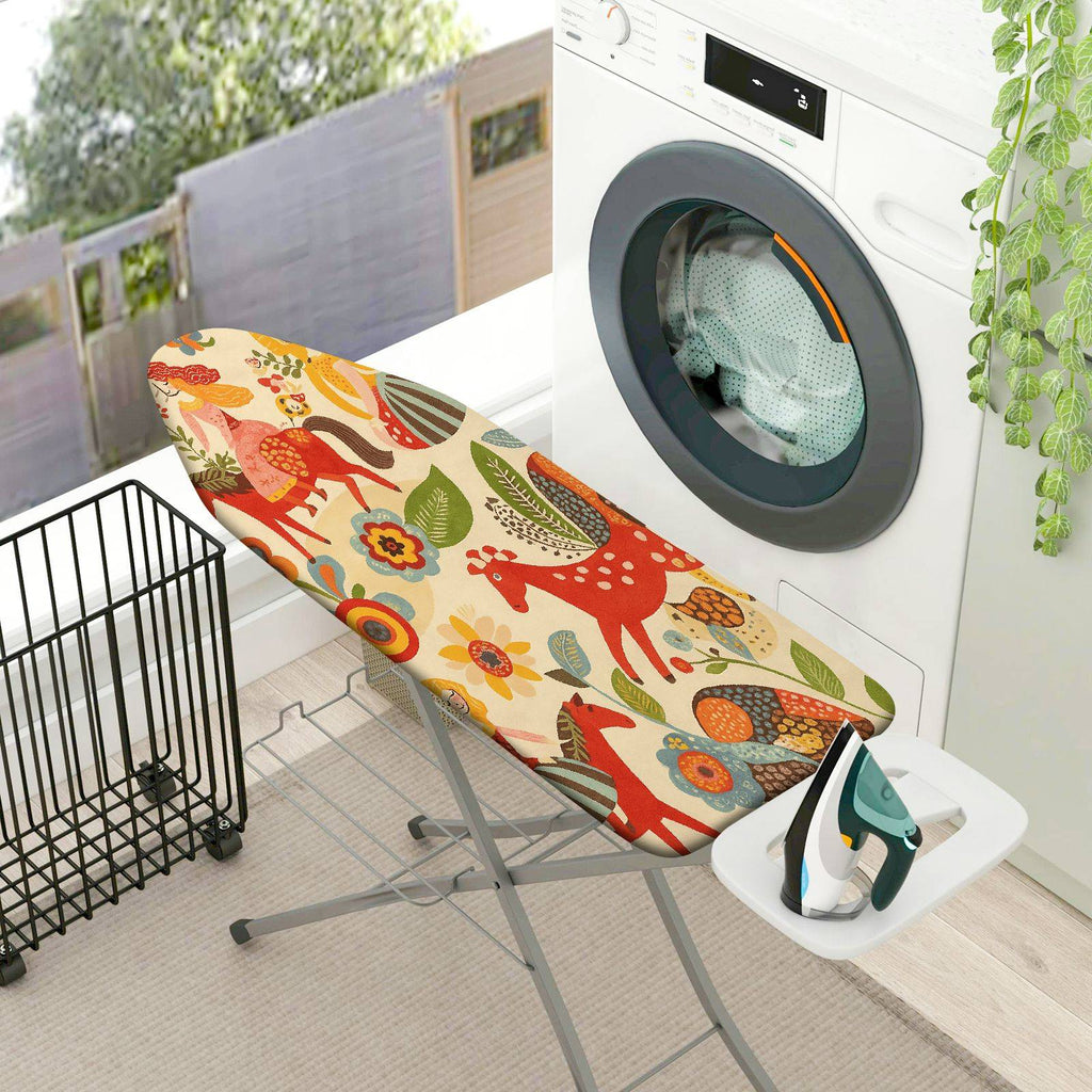 1-Piece Colorful Animal Floral Pattern  Ironing Board Cover, Universal Size, Without Board