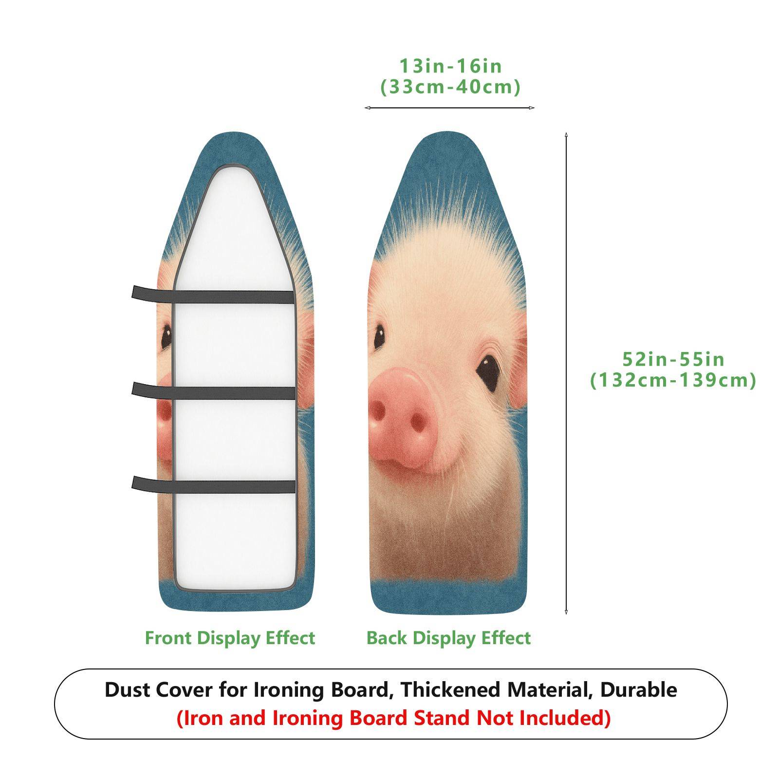 1-Piece Cute Pig Animal Blue  Ironing Board Cover, Universal Size, Without Board