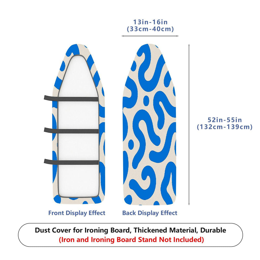 1-Piece Abstract Blue Wave Pattern Modern  Ironing Board Cover, Universal Size, Without Board