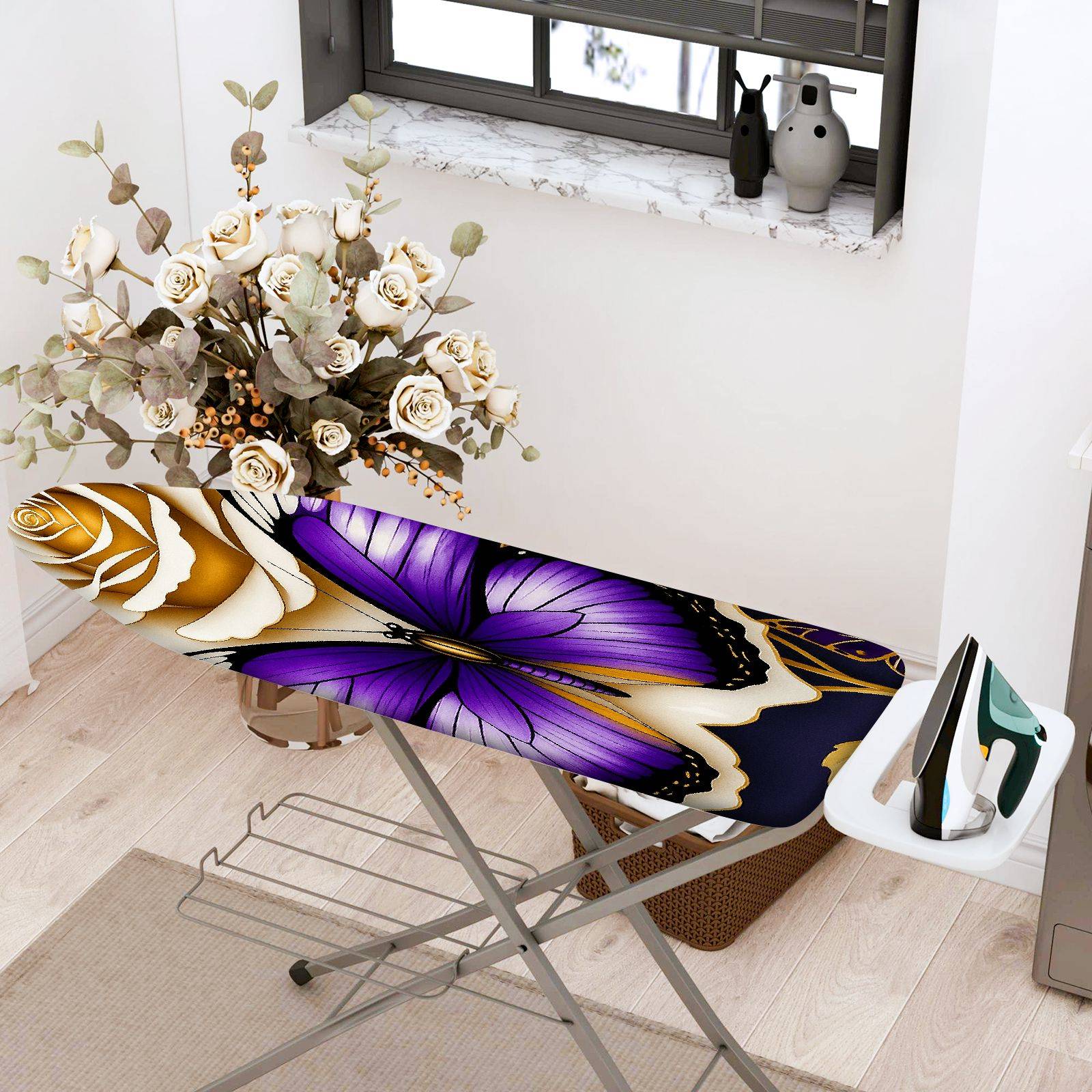 1-Piece butterfly floral abstract  Ironing Board Cover, Universal Size, Without Board
