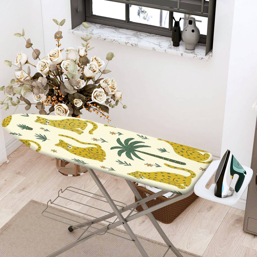 1-Piece Tropical Jungle Animal Leopard  Ironing Board Cover, Universal Size, Without Board