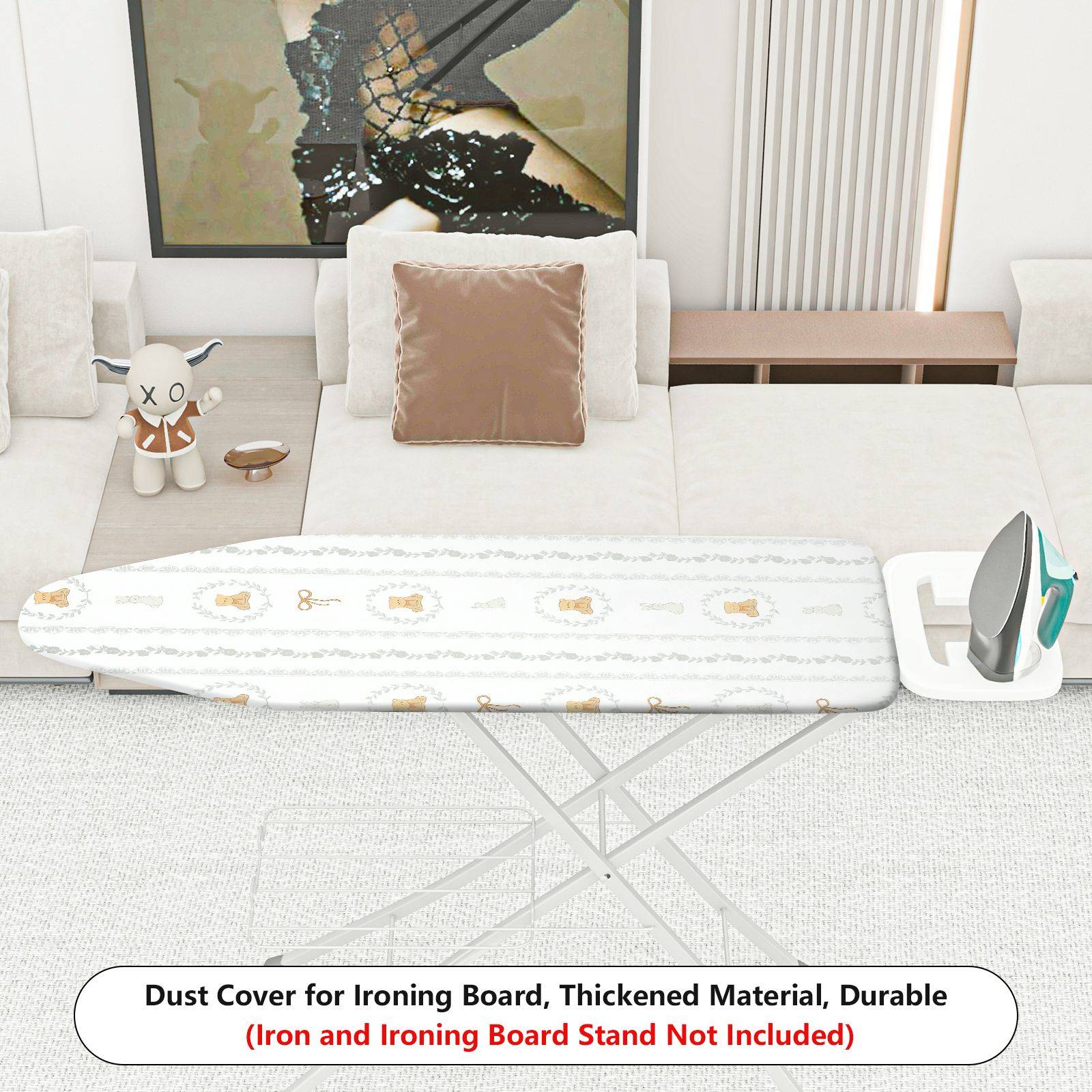 1-Piece Vintage Bow Animal Laundry  Ironing Board Cover, Universal Size, Without Board