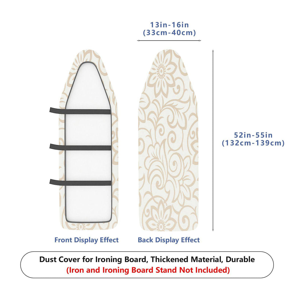 1-Piece Floral Pattern Beige Decoration  Ironing Board Cover, Universal Size, Without Board