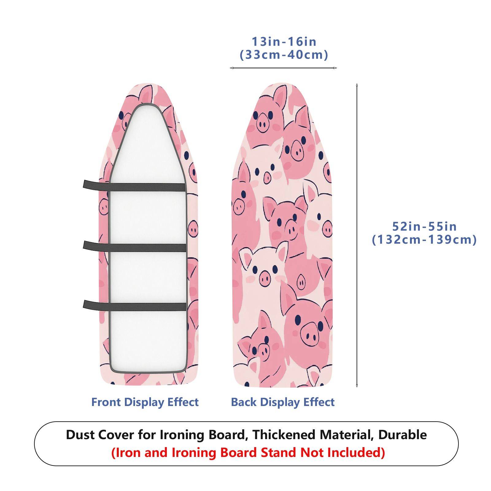 1-Piece Cute Pink Pig  Animal Pattern  Ironing Board Cover, Universal Size, Without Board