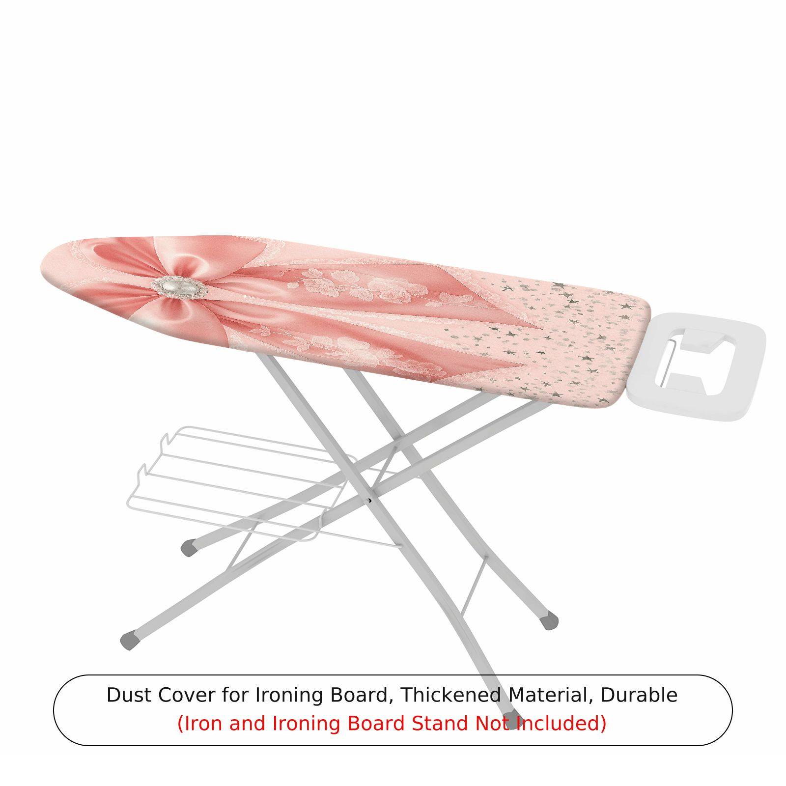 1-Piece Pink Floral Ribbon  Ironing Board Cover, Universal Size, Without Board