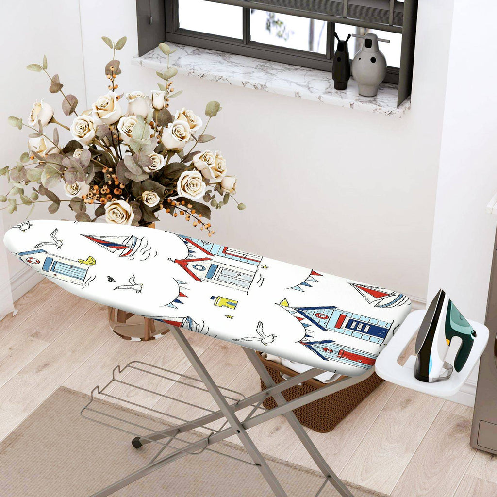 1-Piece seaside house seagull ocean  Ironing Board Cover, Universal Size, Without Board