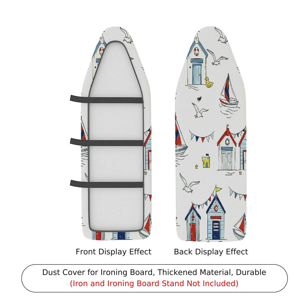 1-Piece seaside house seagull ocean  Ironing Board Cover, Universal Size, Without Board