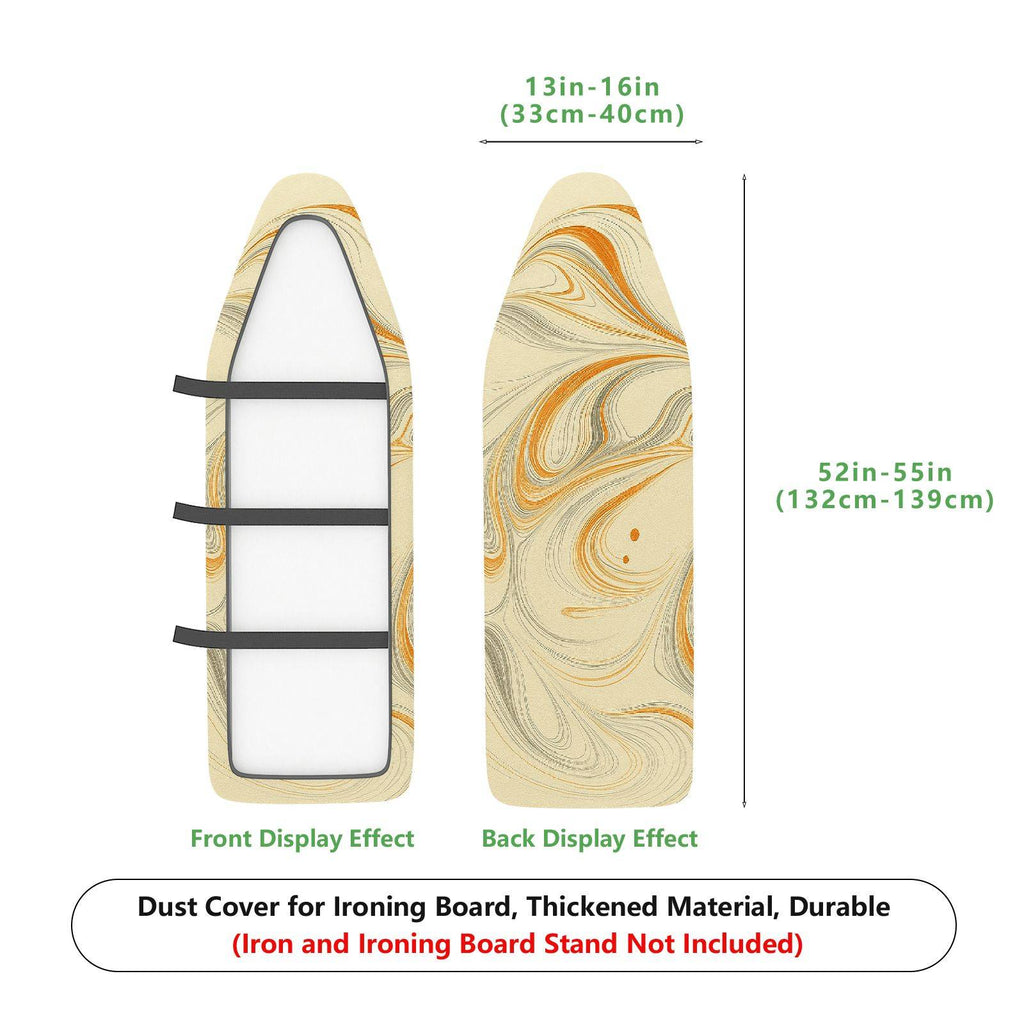 1-Piece Abstract Swirl Pattern Beige Orange  Ironing Board Cover, Universal Size, Without Board