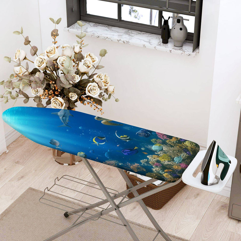 1-Piece Ocean Fish Coral  Ironing Board Cover, Universal Size, Without Board