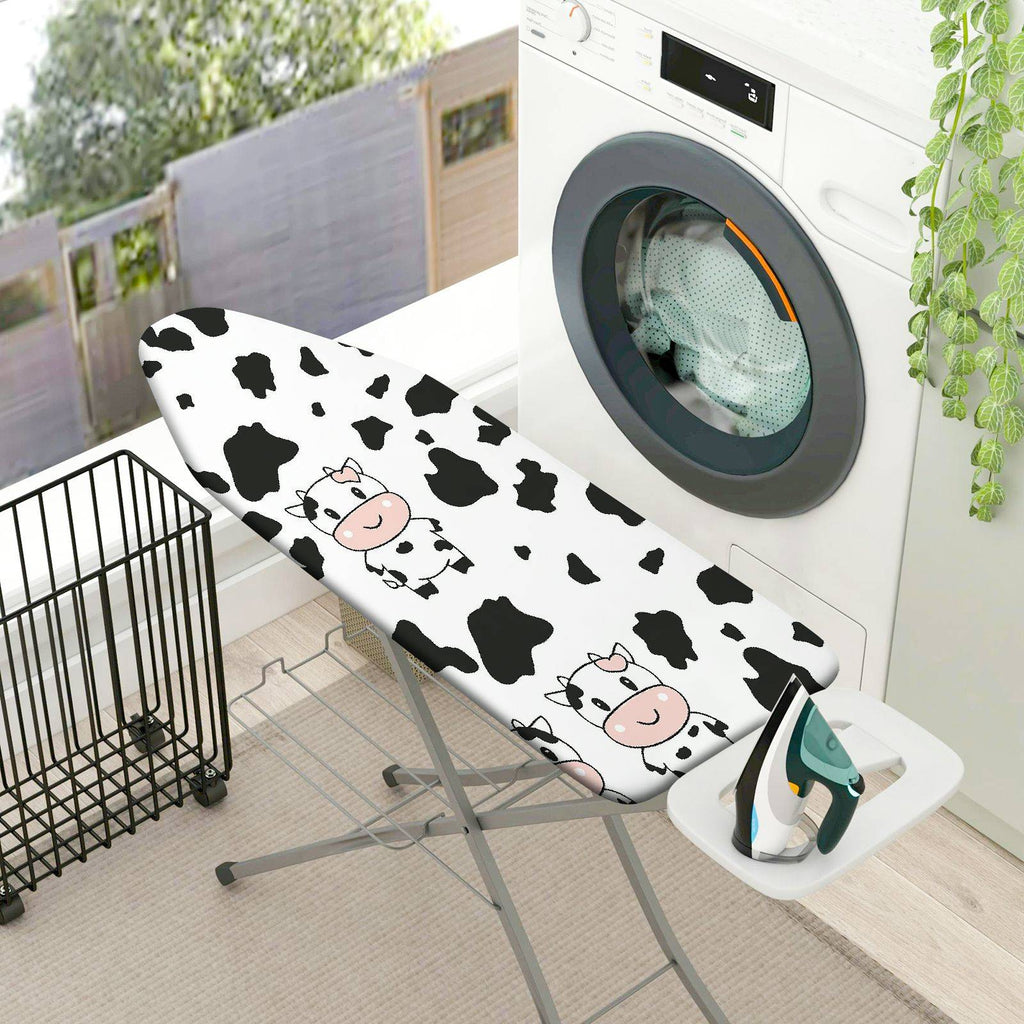 1-Piece Cow Animal Black White  Ironing Board Cover, Universal Size, Without Board