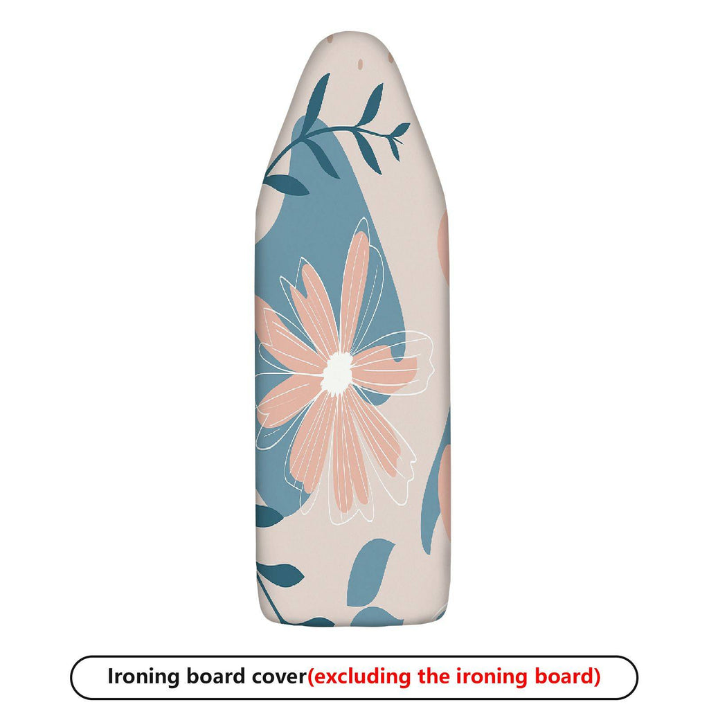 1-Piece Floral Pattern Blue Beige Leaves  Ironing Board Cover, Universal Size, Without Board