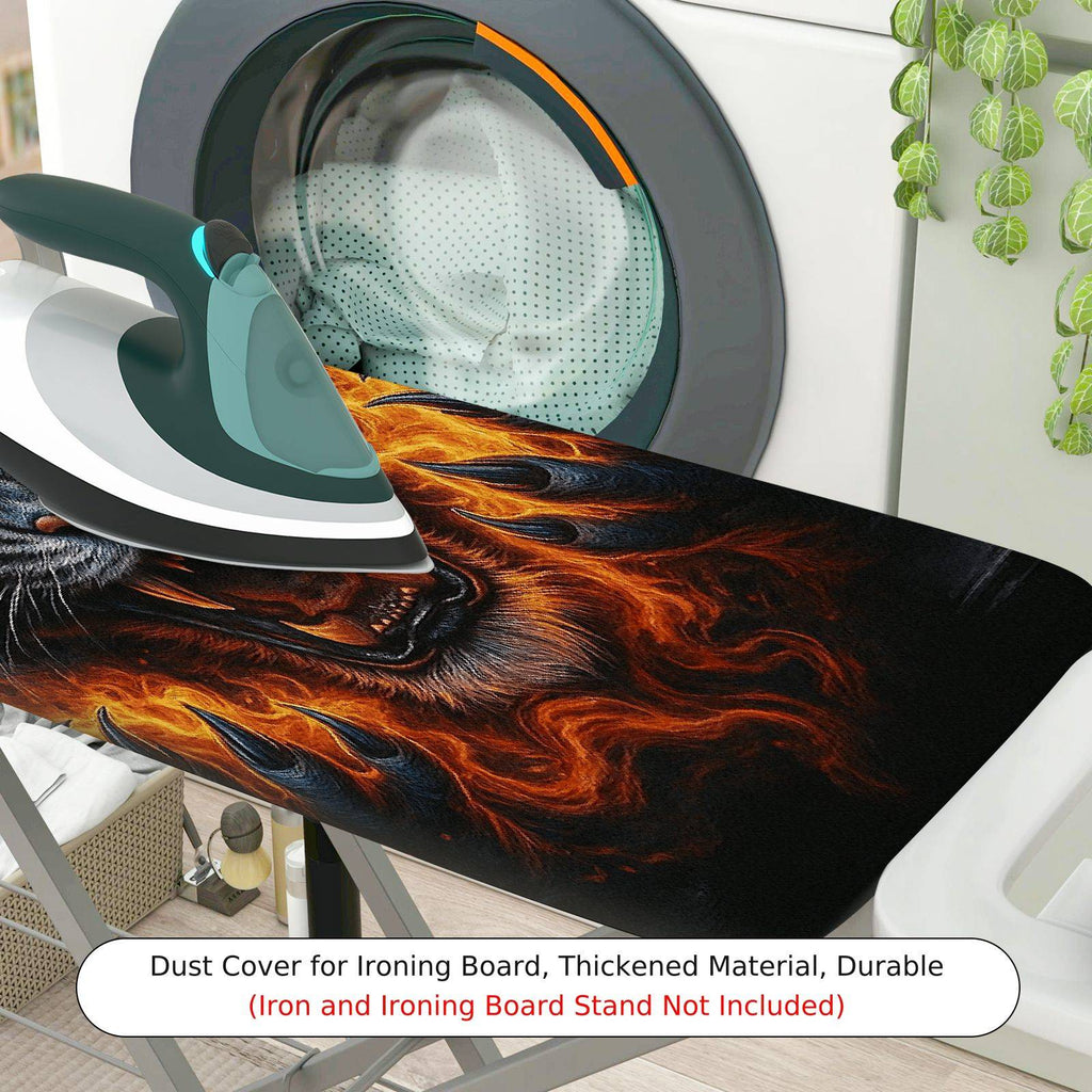 1-Piece Tiger Fire Animal  Ironing Board Cover, Universal Size, Without Board