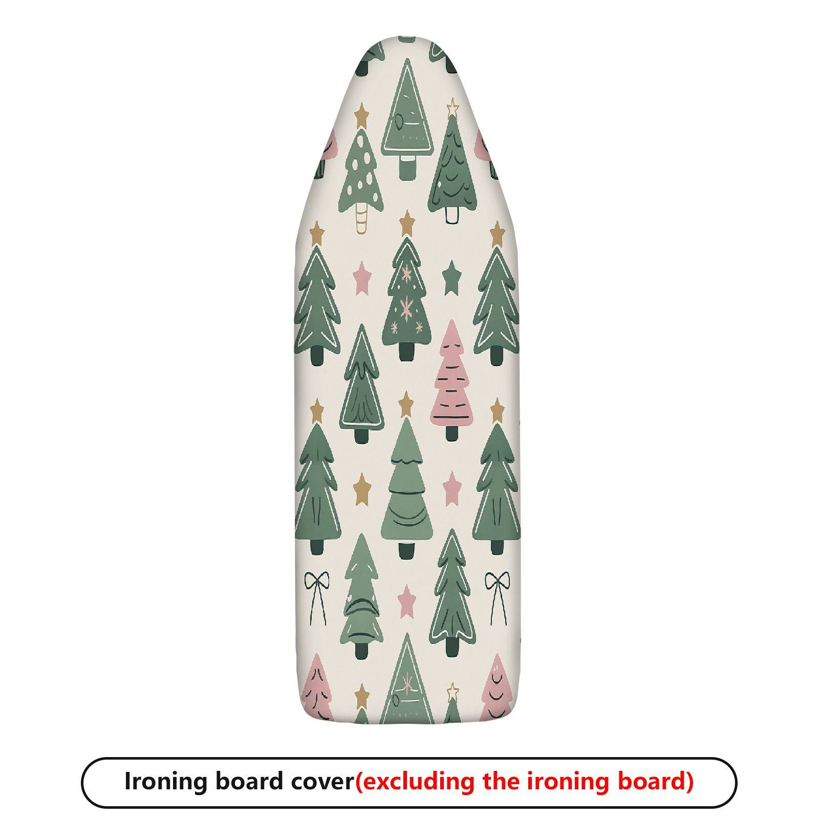1-Piece Christmas Trees Stars Bows  Ironing Board Cover, Universal Size, Without Board