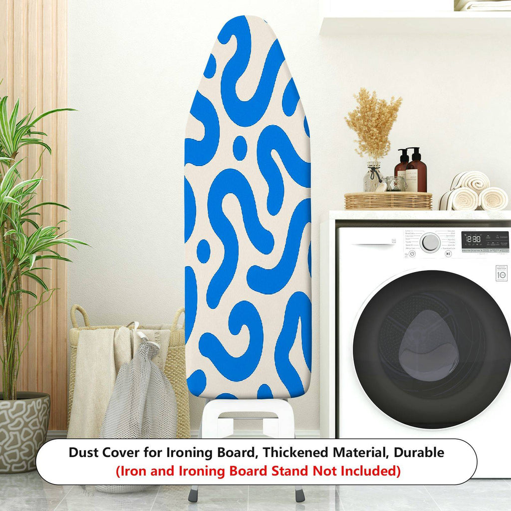 1-Piece Abstract Blue Wave Pattern Modern  Ironing Board Cover, Universal Size, Without Board
