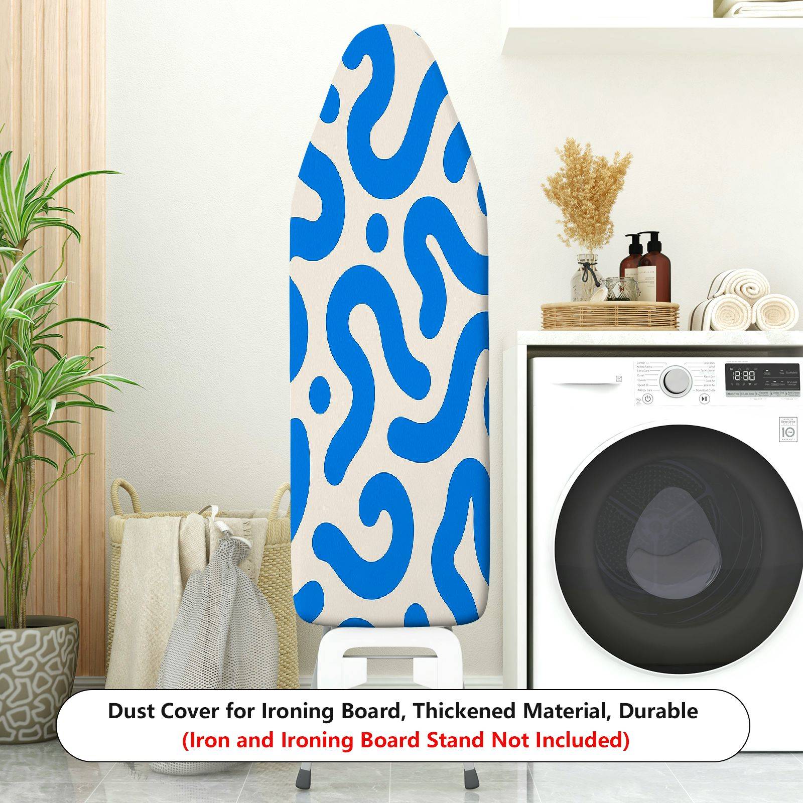 1-Piece Abstract Blue Wave Pattern Modern  Ironing Board Cover, Universal Size, Without Board