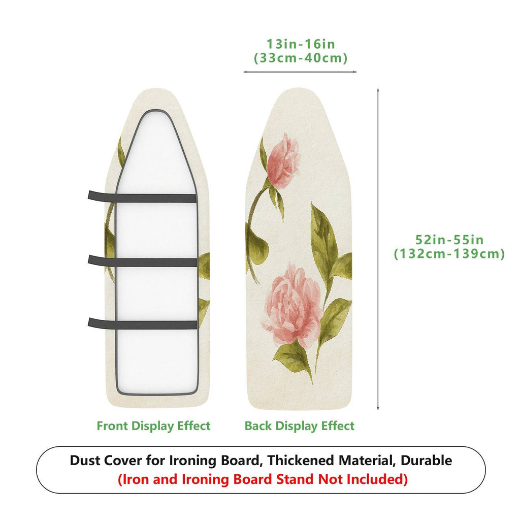 1-Piece Floral Green Pink  Ironing Board Cover, Universal Size, Without Board