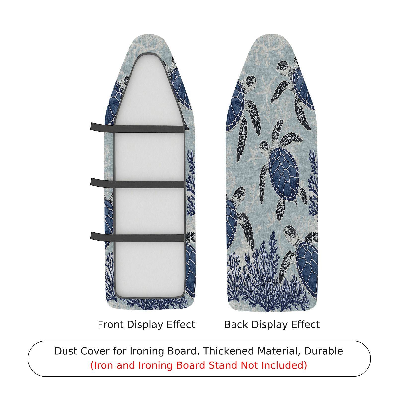 1-Piece Sea Turtle Coral Ocean  Ironing Board Cover, Universal Size, Without Board