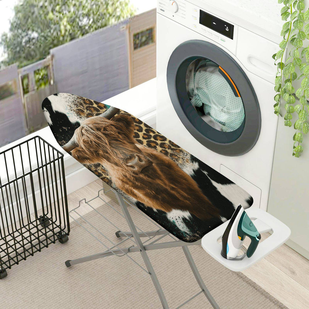 1-Piece Animal Print Cow Fur Pattern Leopard  Ironing Board Cover, Universal Size, Without Board