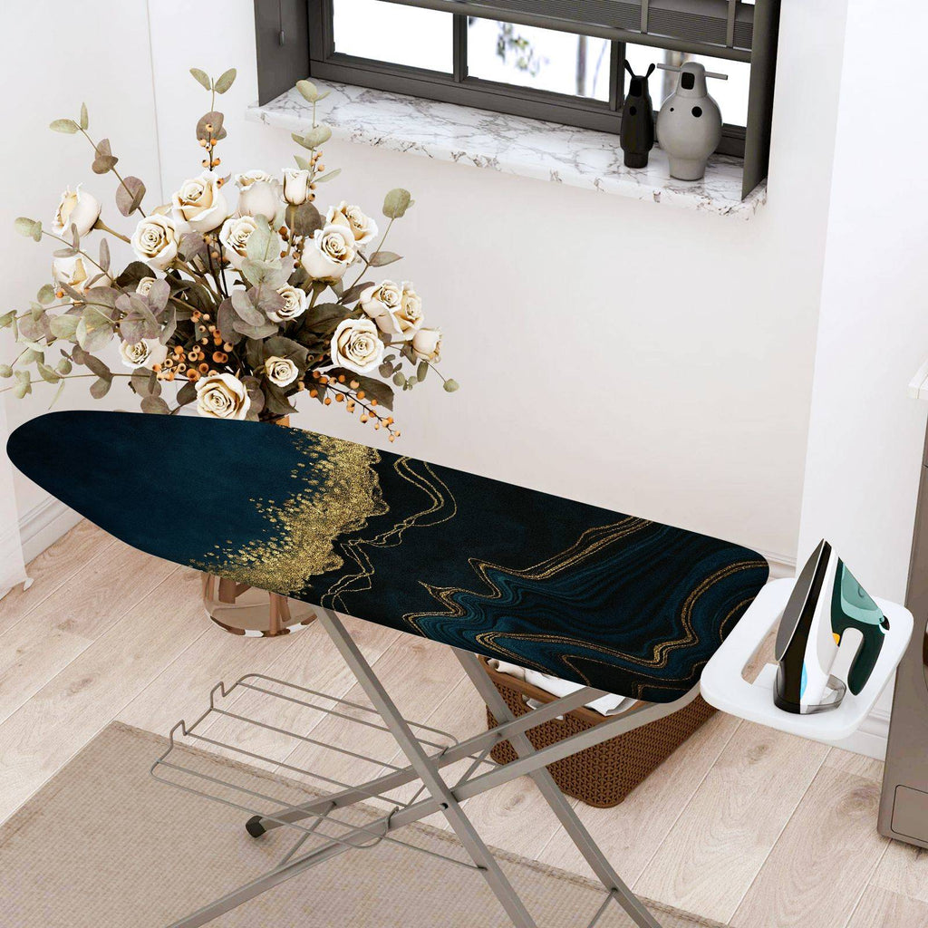 1-Piece Marble Gold Abstract Pattern  Ironing Board Cover, Universal Size, Without Board