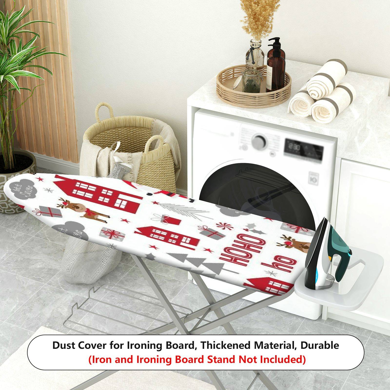 1-Piece Christmas Santa Reindeer Winter  Ironing Board Cover, Universal Size, Without Board